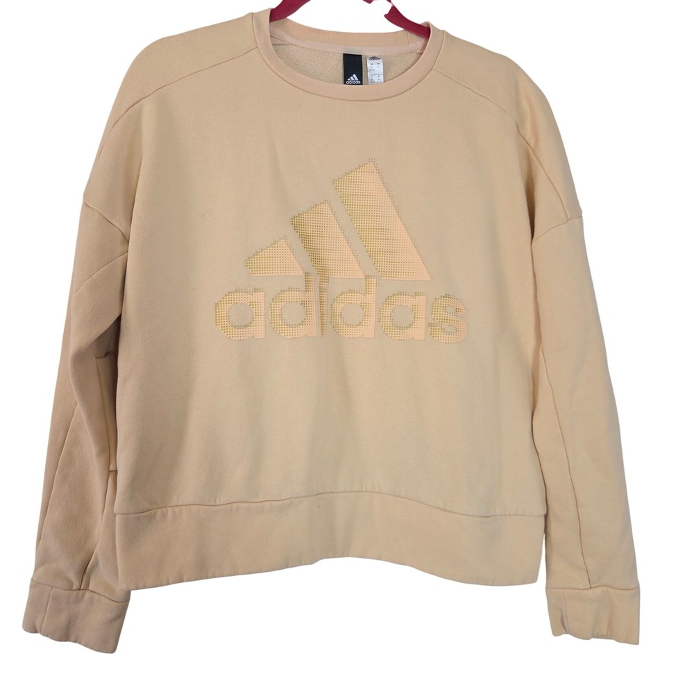 Adidas Crewneck Sweatshirt M light orange Oversized Cropped Logo Pullover